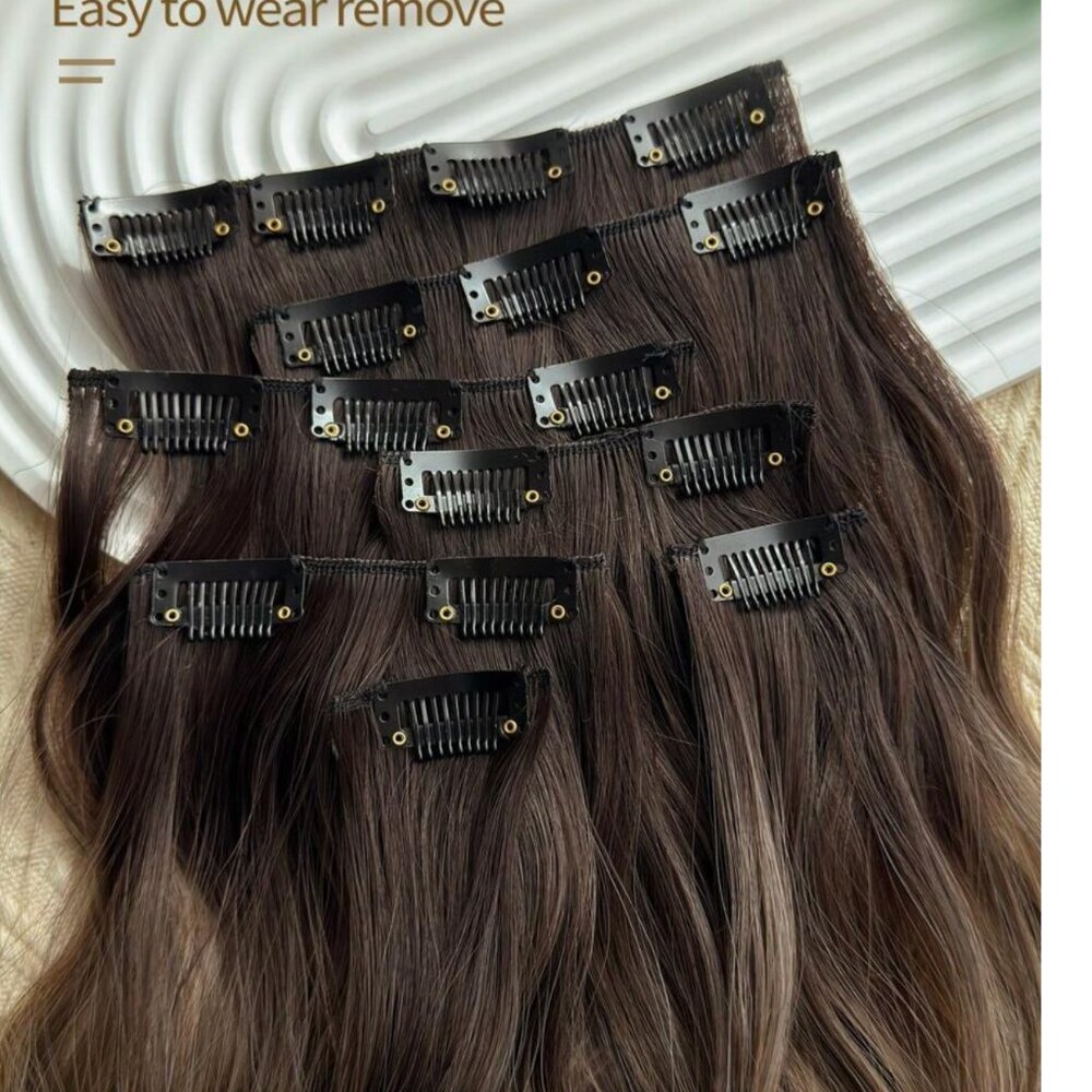 Brown and blonde water wave hair extensions - Picture 6 of 6